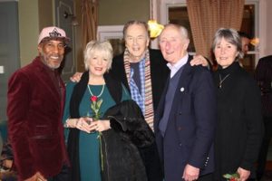 Nigel and Janet pose for the camera with ToC Patrons Alison Steadman and Michael Elwyn, and concert director Danny John-Jules image.